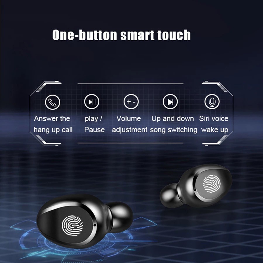 【Ready Stock】B5 TWS Bluetooth Wireless Earphone 5.0 Touch Control Earbuds Waterproof 9D Stereo Music Headset Power Bank