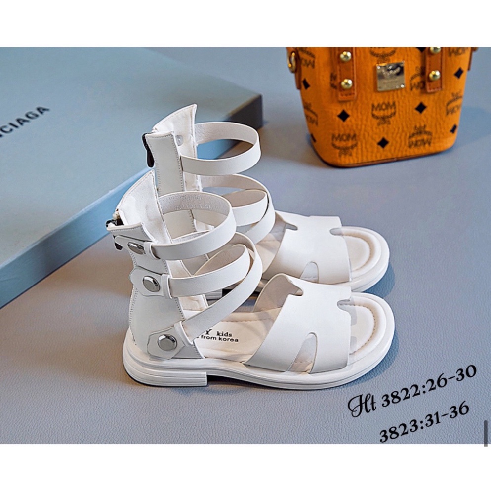 % ẢNH THẬT⚡️Giày Sandal binh sỹ bé gái - Sandal bé gái cao cổ phong thái korea chất da PU mềm dẻo êm chân