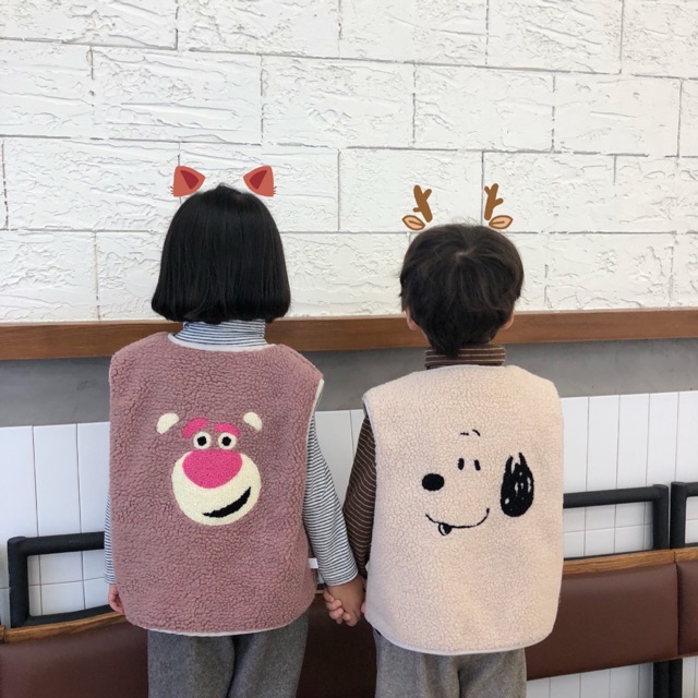Áo Gile lông cừu hình lưng