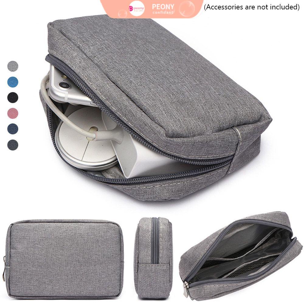 ❈Hoa Mẫu Đơn❈ Túi Đựng Đồ Trang Điểm/ Phụ Kiện Điện Tử/ Cáp USB/ Tai Nghe Nhỏ Gọn Nhiều Màu Sắc Tiện Dụng Mang Theo Du Lịch