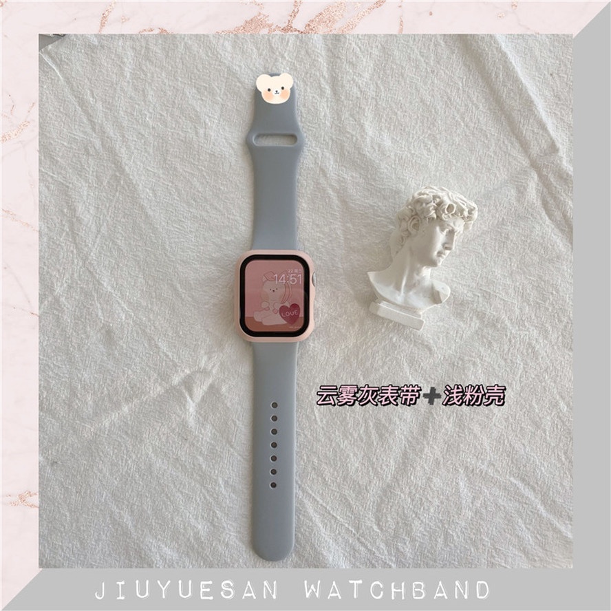 Dây đeo tích hợp vỏ bảo vệ mặt đồng hồ 2 trong 1 cho Apple Watch 7 6 se 5 4 3 2 1 iwatch 45mm 44mm 42mm 41mm 40mm 38mm