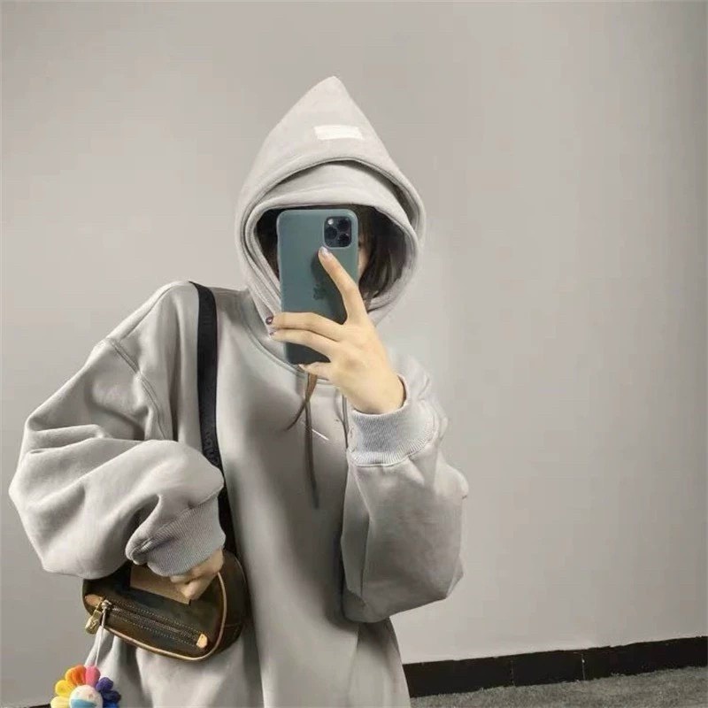 Áo Nỉ Hodie 2 Mũ FORM   rộng ULZZANG  ( ảnh thật +video shop quay)