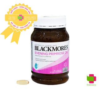 Tinh dầu Hoa anh thảo Blackmores Evening Primrose Oil, Úc (190 viên) giúp làm đẹp da tóc, cân bằng nội tiết, giảm mụn