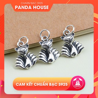 Charm bạc s925 hình hồ ly chín đuôi (charm treo) size 10.6x12.7mm - Panda House