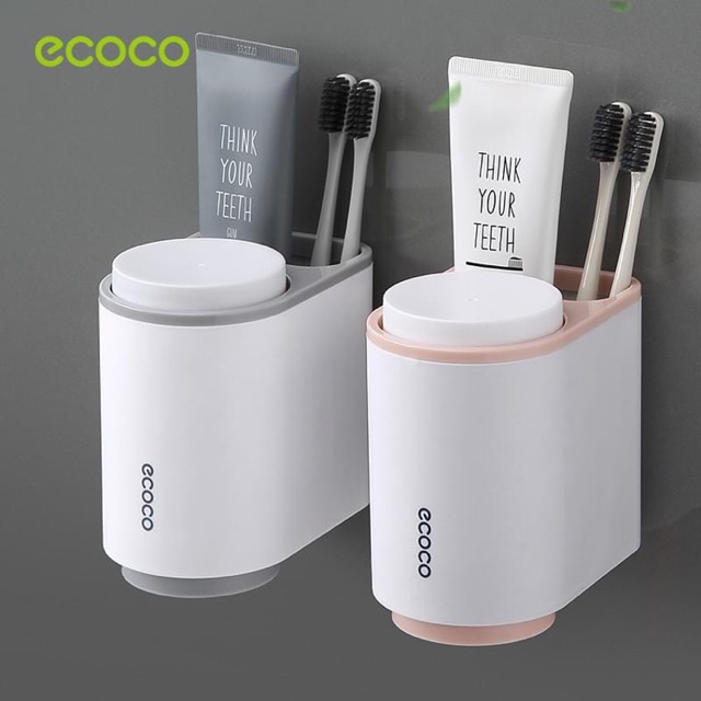 Hộp đựng bàn chải, kem đánh răng ecoco kèm 2 cốc