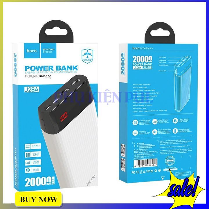 Pin Dự Phòng 20000 mAh Hoco J28A Bảo Hành 12 Tháng