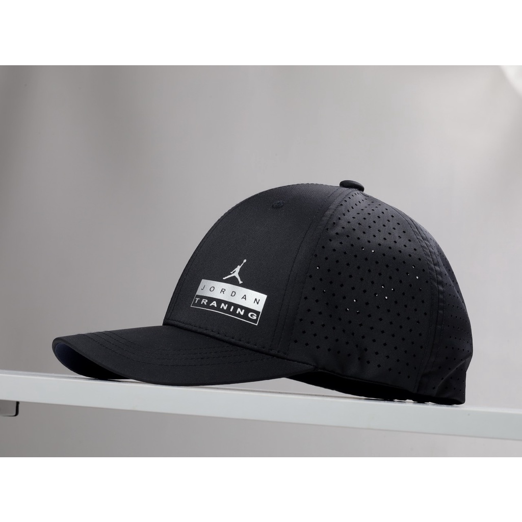 Nón lưỡi trai bít đuôi Jor Dan logo in chất cotton phối lưới lổ Hàn Quốc cao cấp, nón kết thể thao màu đen trắng