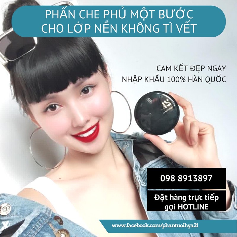 (SALE TẾT) Phấn tươi Hya 21 nhẹ mặt không đổ dầu da khỏe an toàn