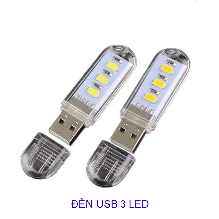 Đèn led cắm cổng USB 3 bóng siêu sáng tiện dụng