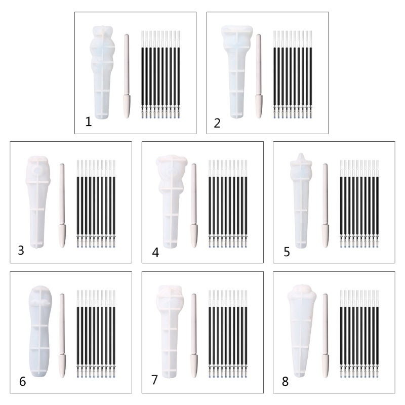 Sa Khuôn Silicon Làm Giá Đỡ Bút Bằng Resin Epoxy Hình Động Vật Nhỏ