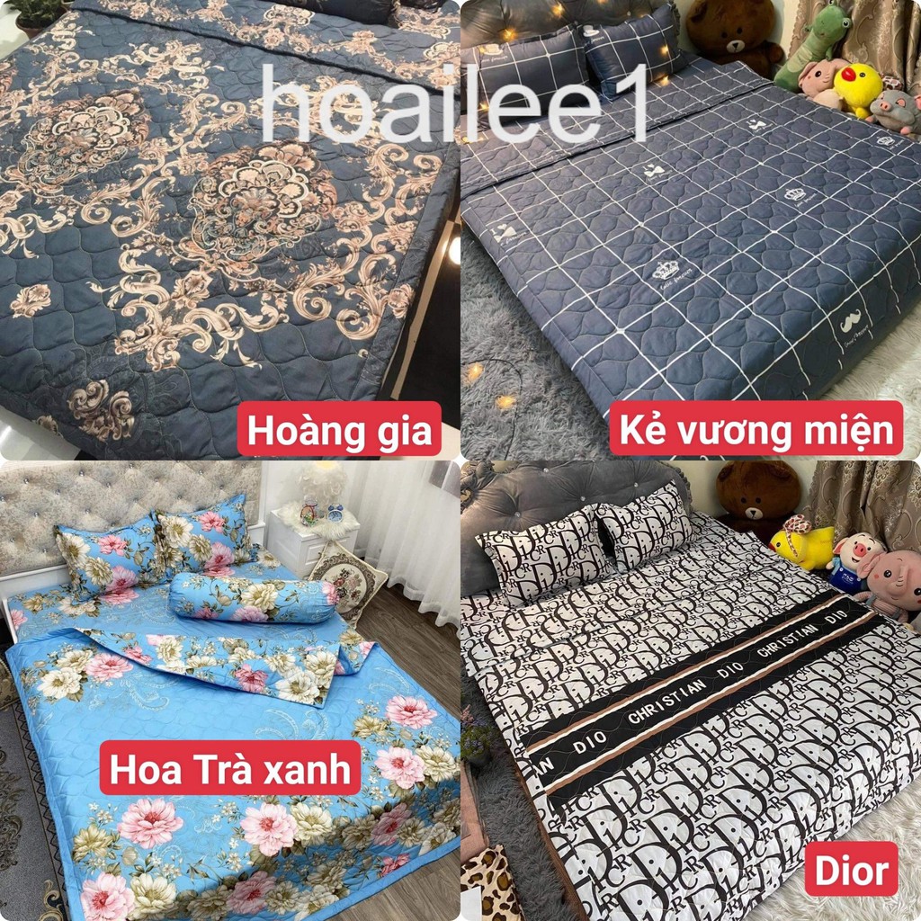 [SIÊU SALE] Bộ chăn hè ga gối cottong poly ga trải giường  chăn ga gối 5 món đủ kích thước cập nhật mẫu 2021