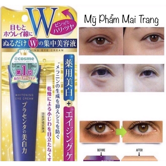 Kem xóa nhăn mắt thâm quầng mắt meishoku whitening eye cream Nhật Bản đánh tan bọng mắt.100% Hàng chính hãng.