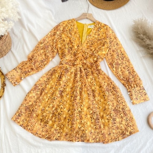 Đầm Hoa Nữ ❤ đầm hoa vàng hồng, thiết kế ❤KÈM HÌNH THẬT | BigBuy360 - bigbuy360.vn