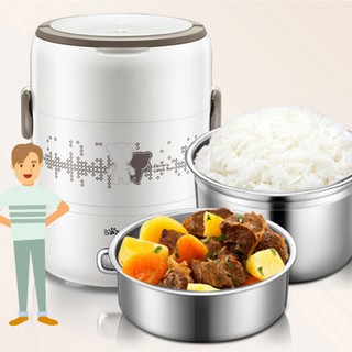 Hộp cơm giữ nhiệt 3 ngăn - Nồi cơm mini -  Hộp cơm văn phòng