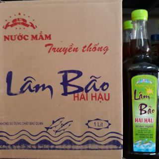Thùng 6 Chai Nước Mắm Lâm Bão Nắp Xanh 1 Lít Độ Đạm 37gN/ lít