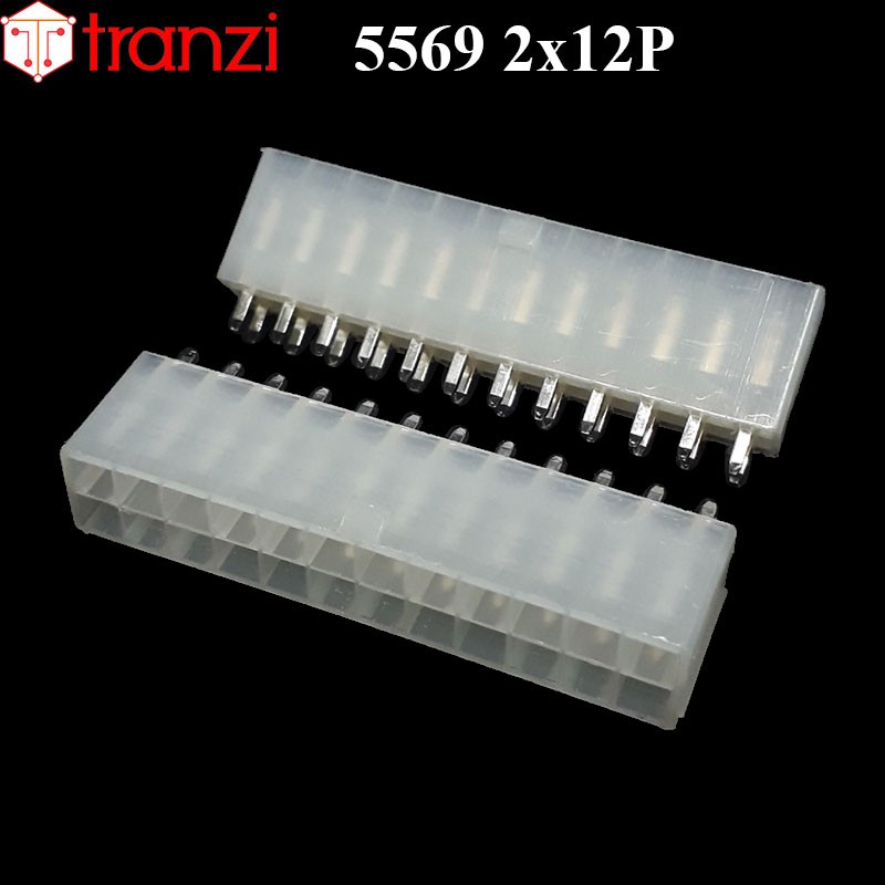 Giắc cắm header 4.2mm 5569 2x12P chân cắm thẳng trắng - túi 1 cái