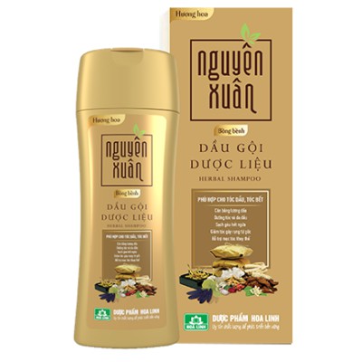 Dầu gội Dược liệu Nguyên Xuân nâu 200ml (Dành cho tóc thường &amp; da đầu dầu)