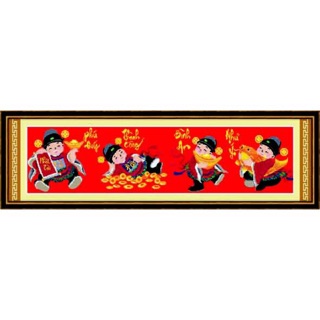 Tranh thêu chữ thập Thần Tài 53393 (88x22) chưa thêu