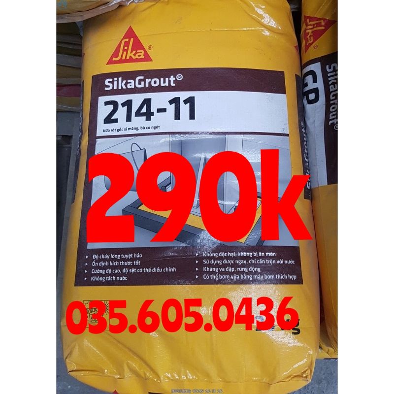 Chống thấm SIKA GROUT 214.11 túi 3kg Vữa tự chảy không co ngót