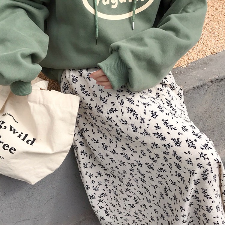 [Mã FADIRECT20 giảm 20K đơn 150K] Chân váy dài họa tiết hoa freesize phong cách Ulzzang Hàn Quốc hàng Quảng Châu | BigBuy360 - bigbuy360.vn