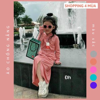 Áo Chống Nắng Toàn Thân Cho Bé Gái 12-30kg Chất Vải Kim Cương Chống tia UV