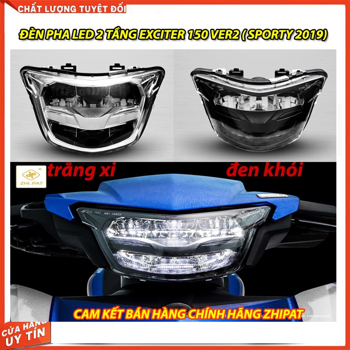 Choá led 2 tầng zhipat lắp xe exciter150 moden 2019 sport