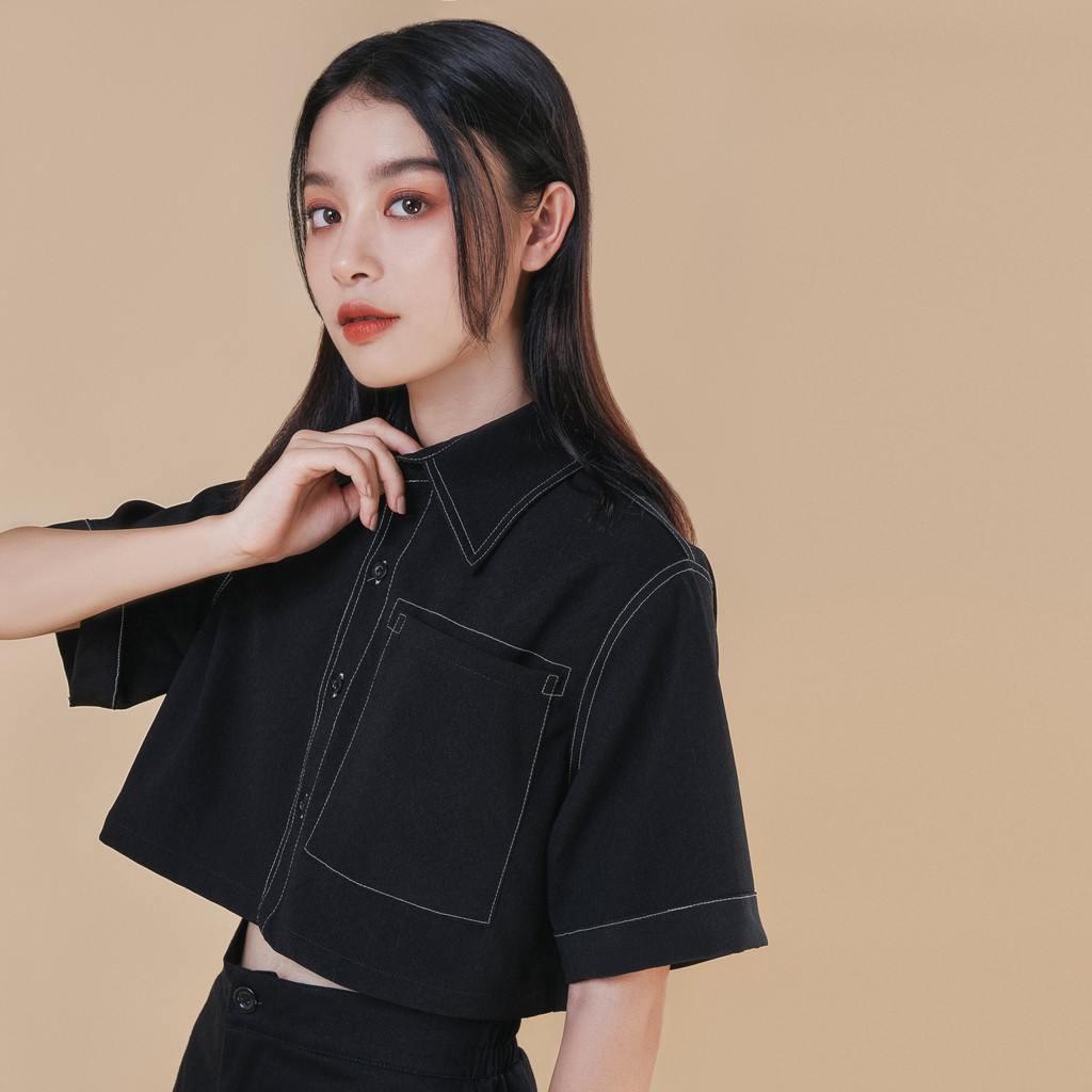 Áo sơ mi Croptop viền_ASCV_CT20 Erot clothing | BigBuy360 - bigbuy360.vn