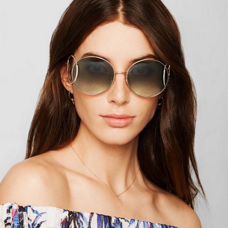 Kính Mát Chloe CE124S 750 60 mắt tròn nâu trà gọng oval