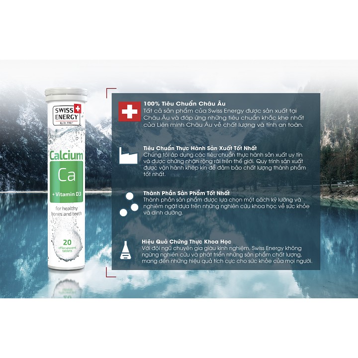 Viên Sủi Hỗ Trợ Phát Triển Xương và Răng Khỏe Mạnh Swiss Energy Calcium + Vitamin D3 (Tuýp 20 viên) | BigBuy360 - bigbuy360.vn