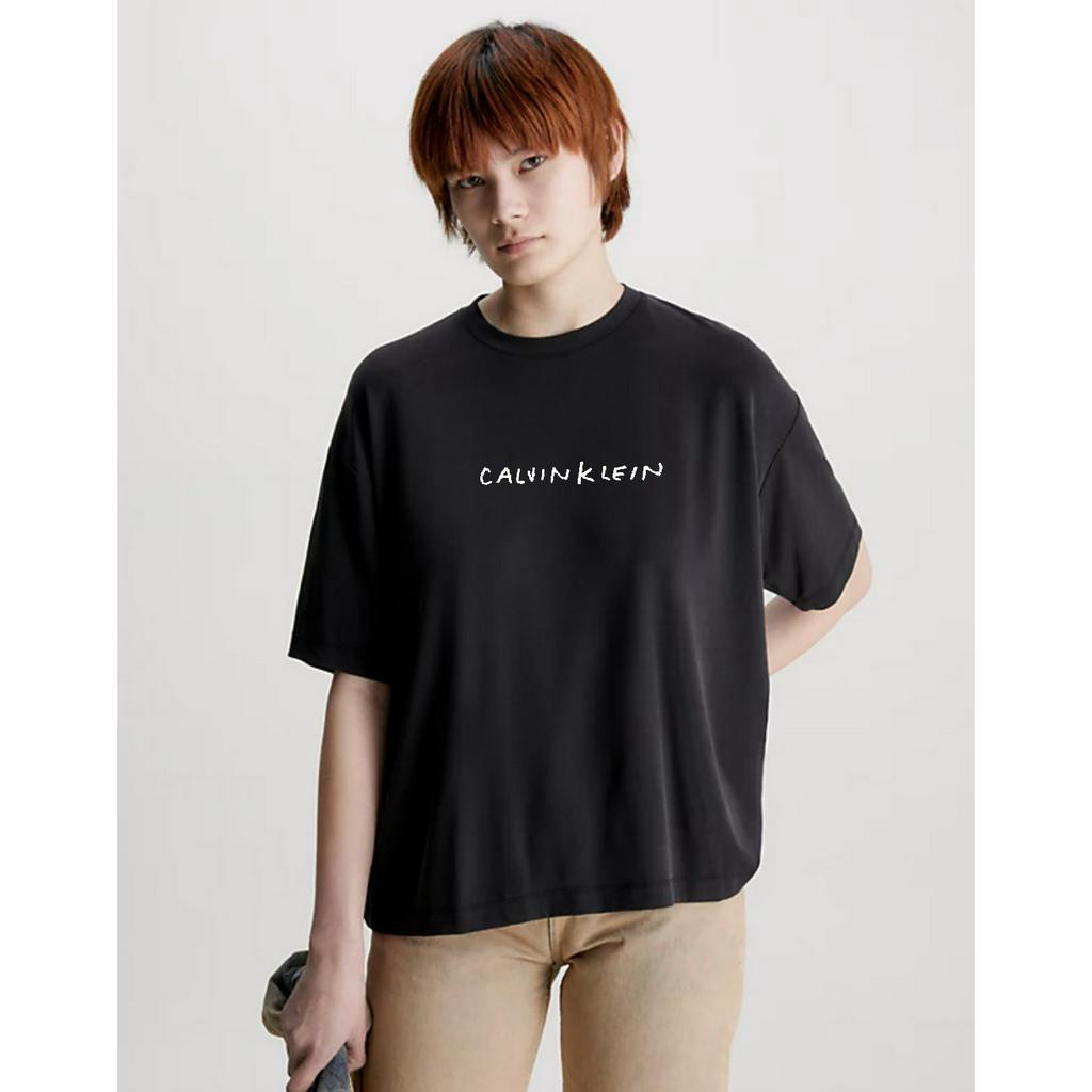 Áo thun tay lỡ unisex nam nữ trơn JENNIE LOGO CK 2023 cotton form rộng oversize