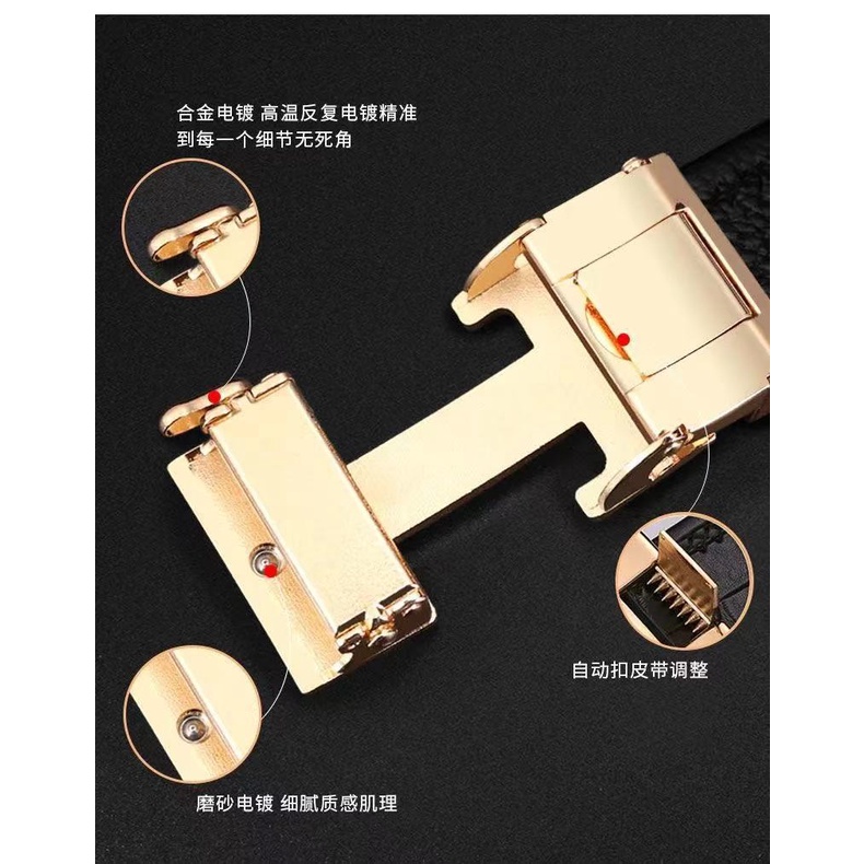 Thắt lưng nam, dây nịt nam da cao cấp mặt hình chữ H