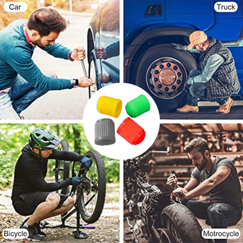 Set 100 Vỏ Bọc Van Bánh Xe Hơi / Xe Tải Bằng Nhựa Chống Bụi