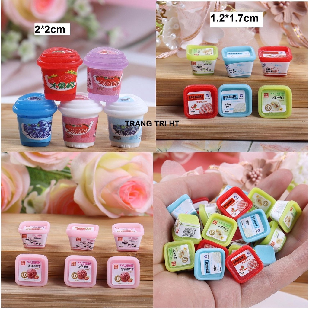 Mô hình hộp kem nhiều màu trang trí nhà búp bê [1 cái]