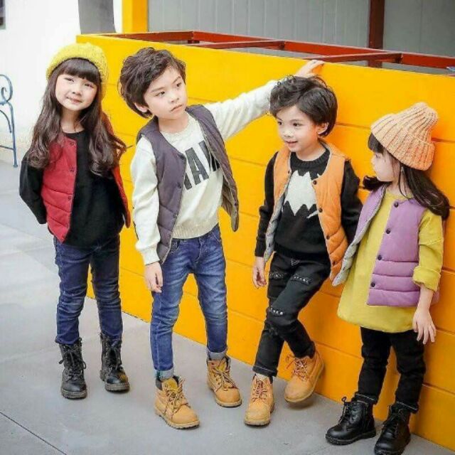 Áo gile 2 mặt cho bé