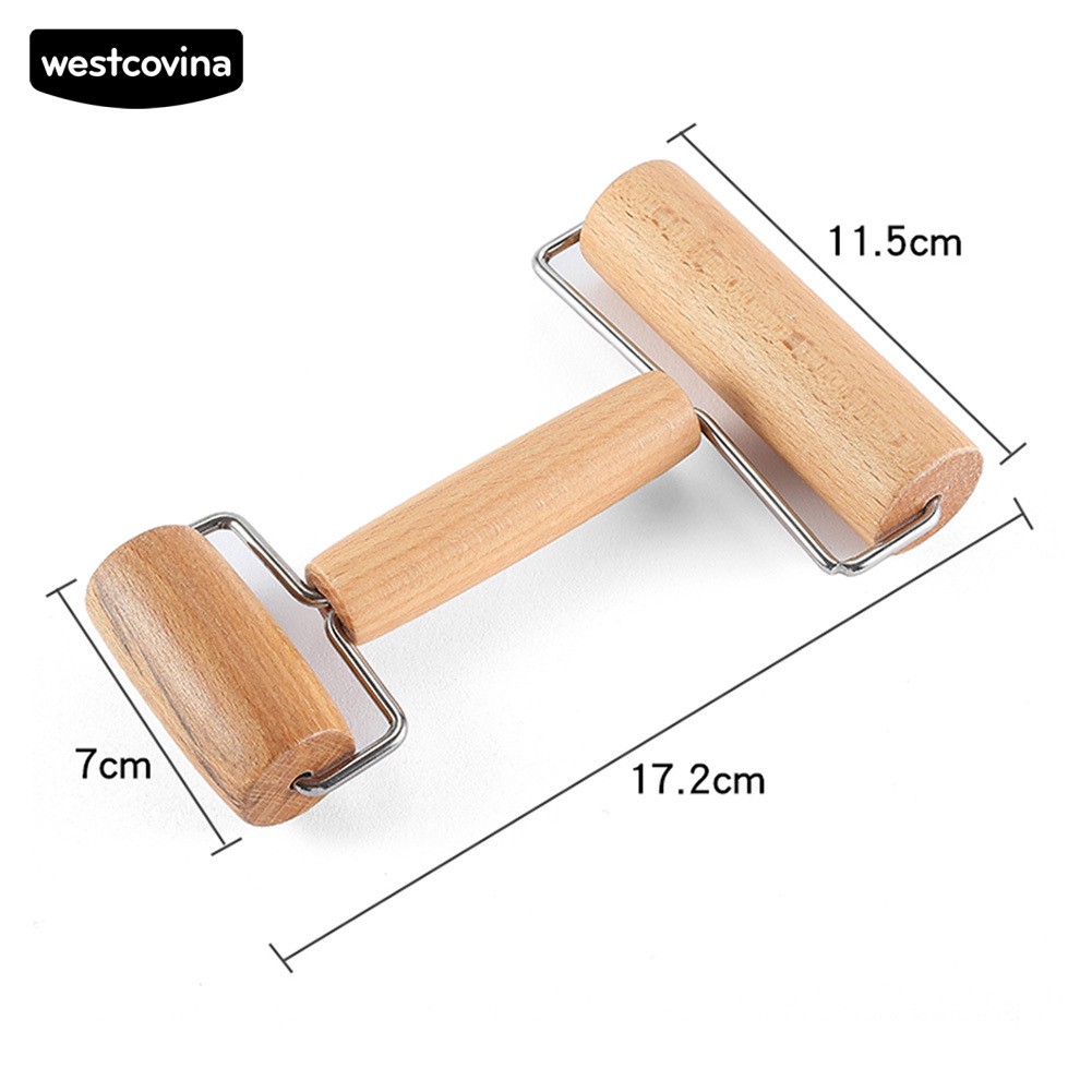 Phương Tây✔ Cây Lăn Bột Làm Bánh Hai Đầu Bằng Gỗ