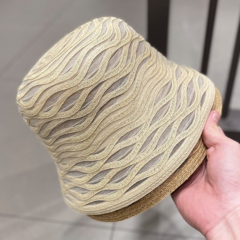 Nón Tai Bèo Đan Cói Phối Lưới Thoáng Khí Phong Cách Nhật Bản Màu Sắc Thời Trang Xuân Hè Dễ Phối Đồ