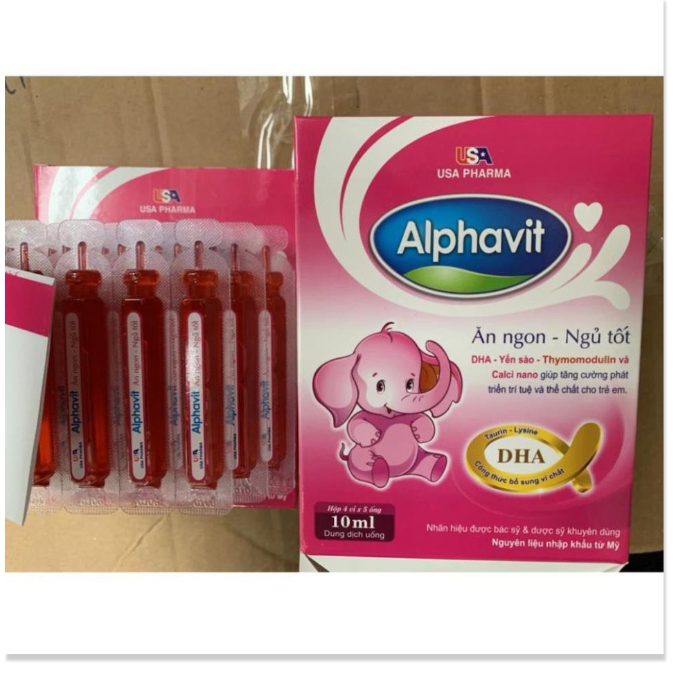 Alphavit bé ăn ngon ngủ tốt bé thông minh ,tăng cường miễn dịch cho bé hộp 20 ống, sản phẩm có nguồn gốc xuất xứ rõ ràn