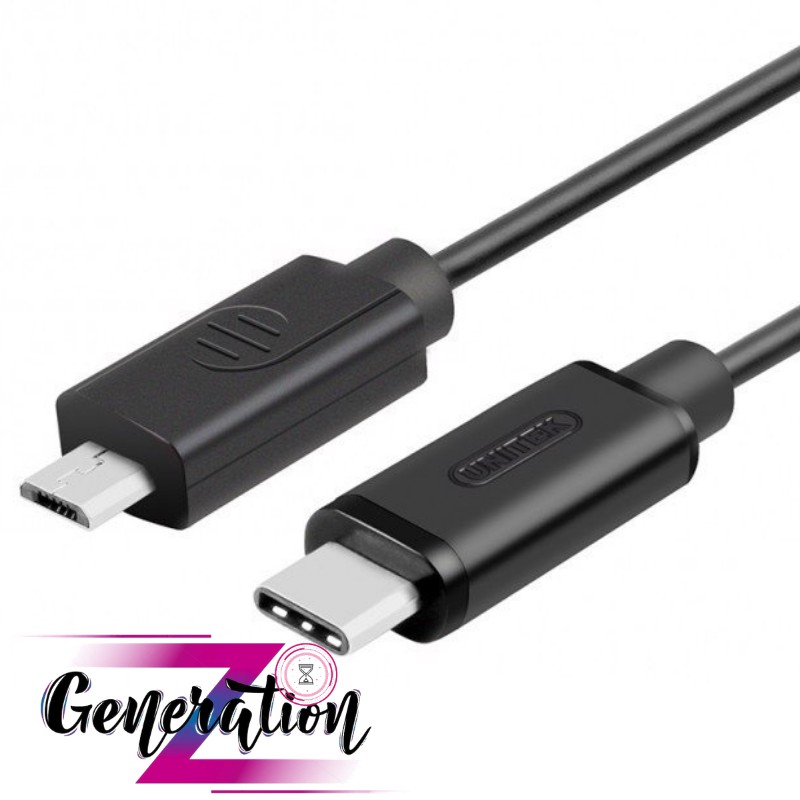 Cáp chuyển đổi Type-C sang Micro USB dài 1M Unitek (Y-C 473BK)