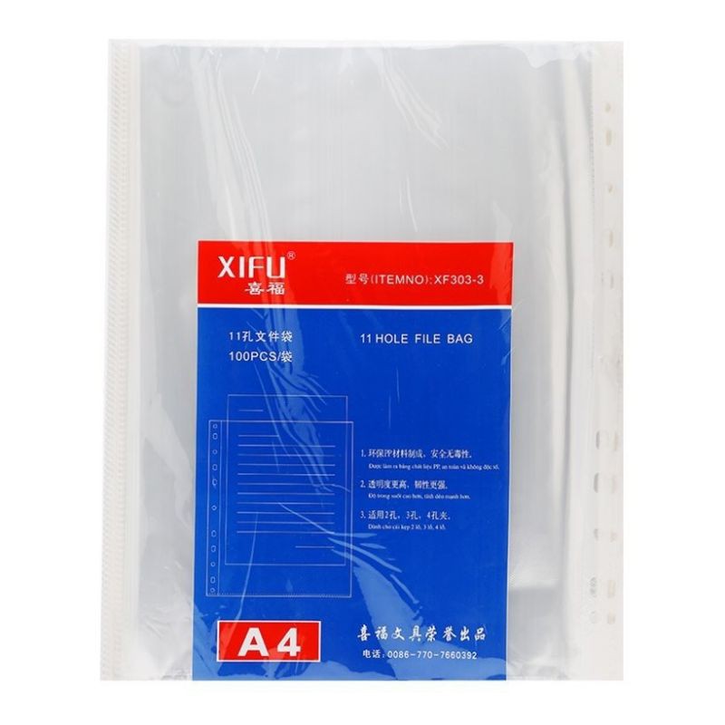 1 tập sơ mi lỗ Xifu 303 trung A4 ( 4 lạng)