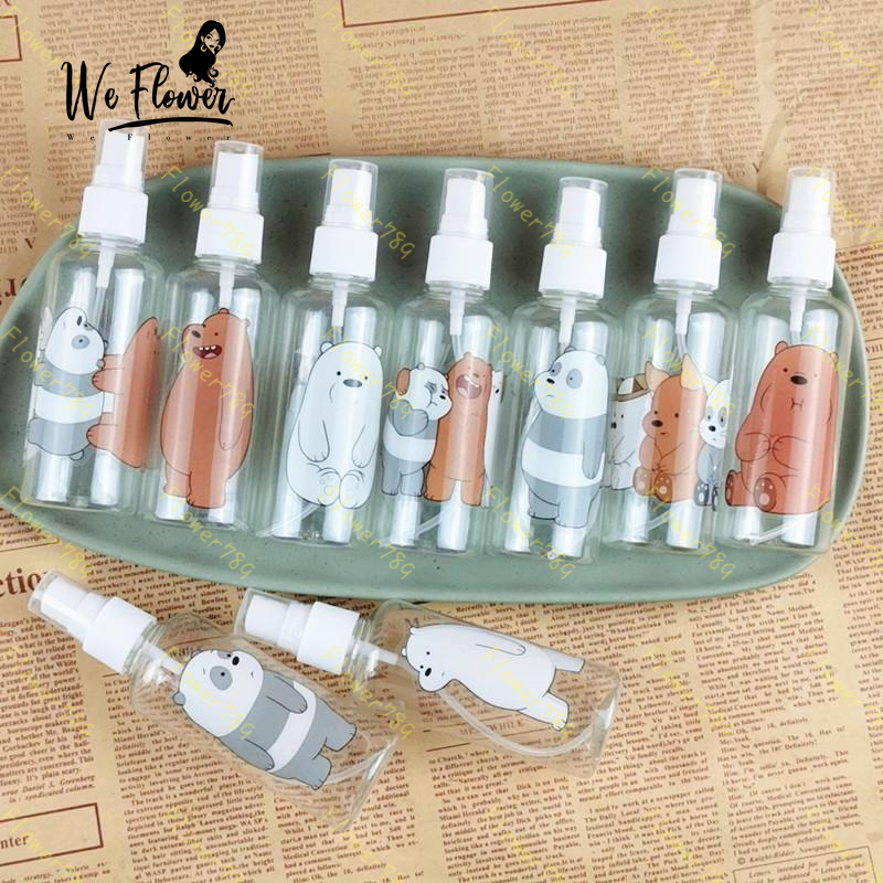 [Hàng mới về] Chai xịt rỗng 100ml đựng mỹ phẩm nhỏ gọn họa tiết gấu hoạt hình đa dụng