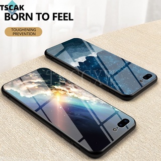 Ốp Điện Thoại Cứng Mặt Kính Cường Lực Góc Mềm Hình Bầu Trời Đầy Sao Màu Gradient iPhone 5 5s 6 6s 7 8 Plus SE 2020