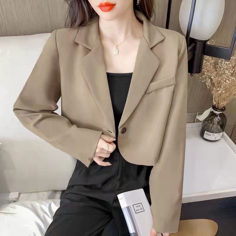 Áo Khoác Vest Đen Dáng Rộng Thời Trang Xuân Thu Dành Cho Nữ
