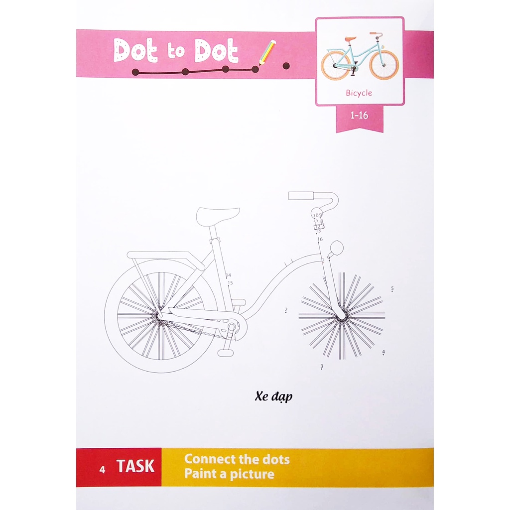 Sách Dot To Dot Coloring Book - Nối Số &amp; Tô Màu - Phương Tiện Giao Thông