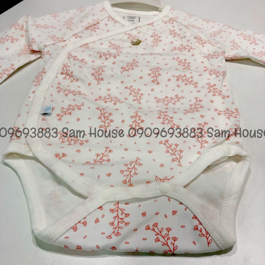 NOUS 2022 - Bodysuit dài tay họa tiết hoa nhí xanh, hồng cho bé