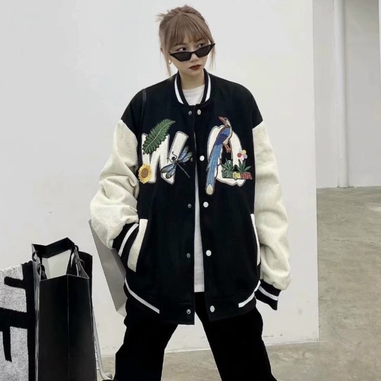 BOMBER KAKI CHỮ W ( có ảnh thật )