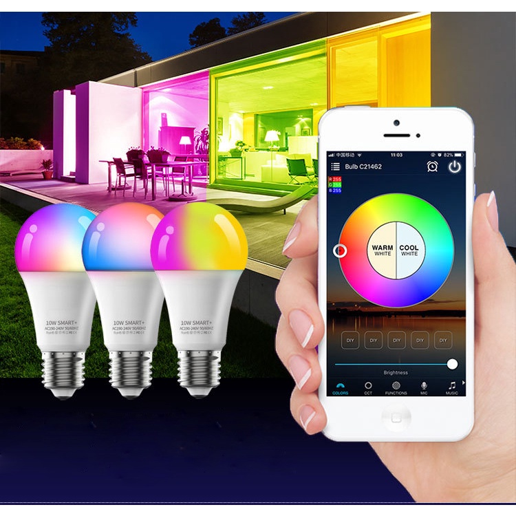 🔥 RẺ VÔ ĐỊCH 🔥 Bóng đèn led điều khiển wifi 16 triệu màu nhảy theo điệu nhạc điều khiển app, giọng nói, phím,.. 7W/11W