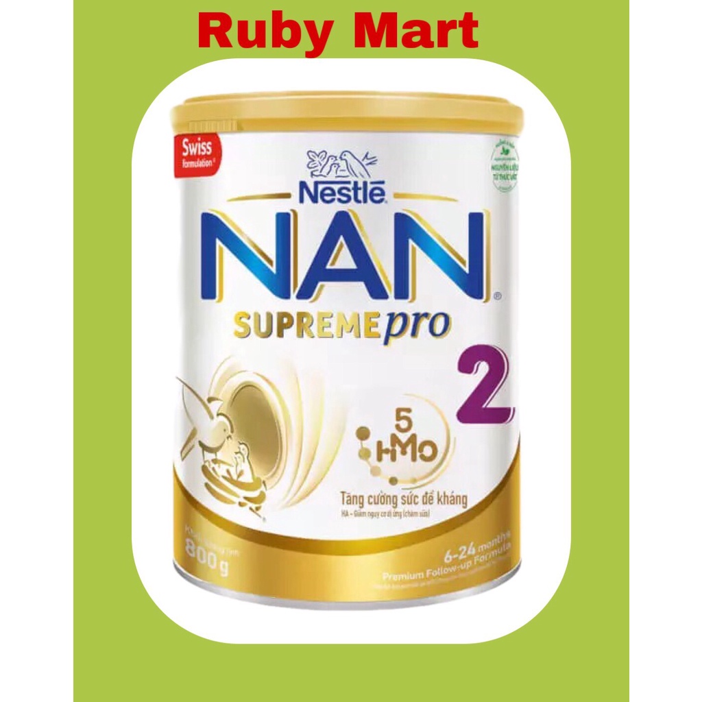 (Mẫu Mới) Sữa Bột Thuỵ Sĩ NAN Supreme Pro số 2 800g