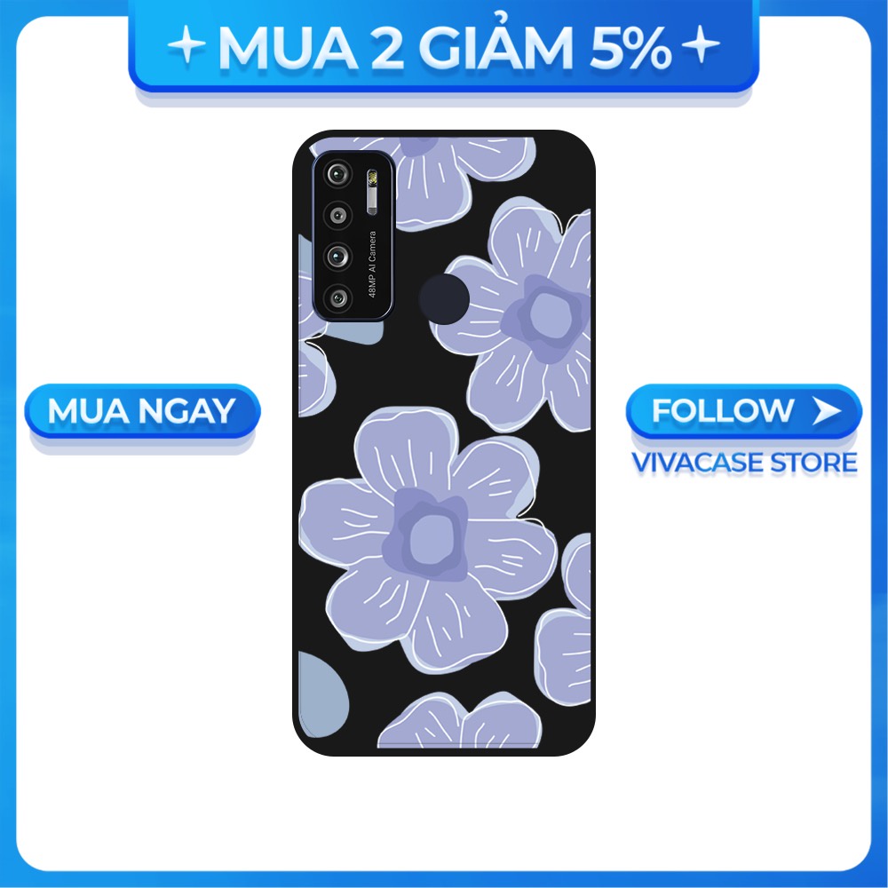 Ốp lưng Vsmart Joy 3/Joy 4/Active 3/Bee 3/Live/...dẻo đen hình Hoa Tím
