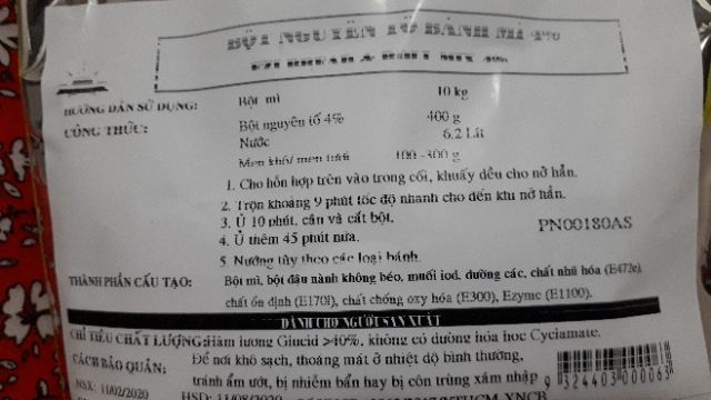 Bột phụ gia các loại bánh mì, pizza Úc 100 - 500g