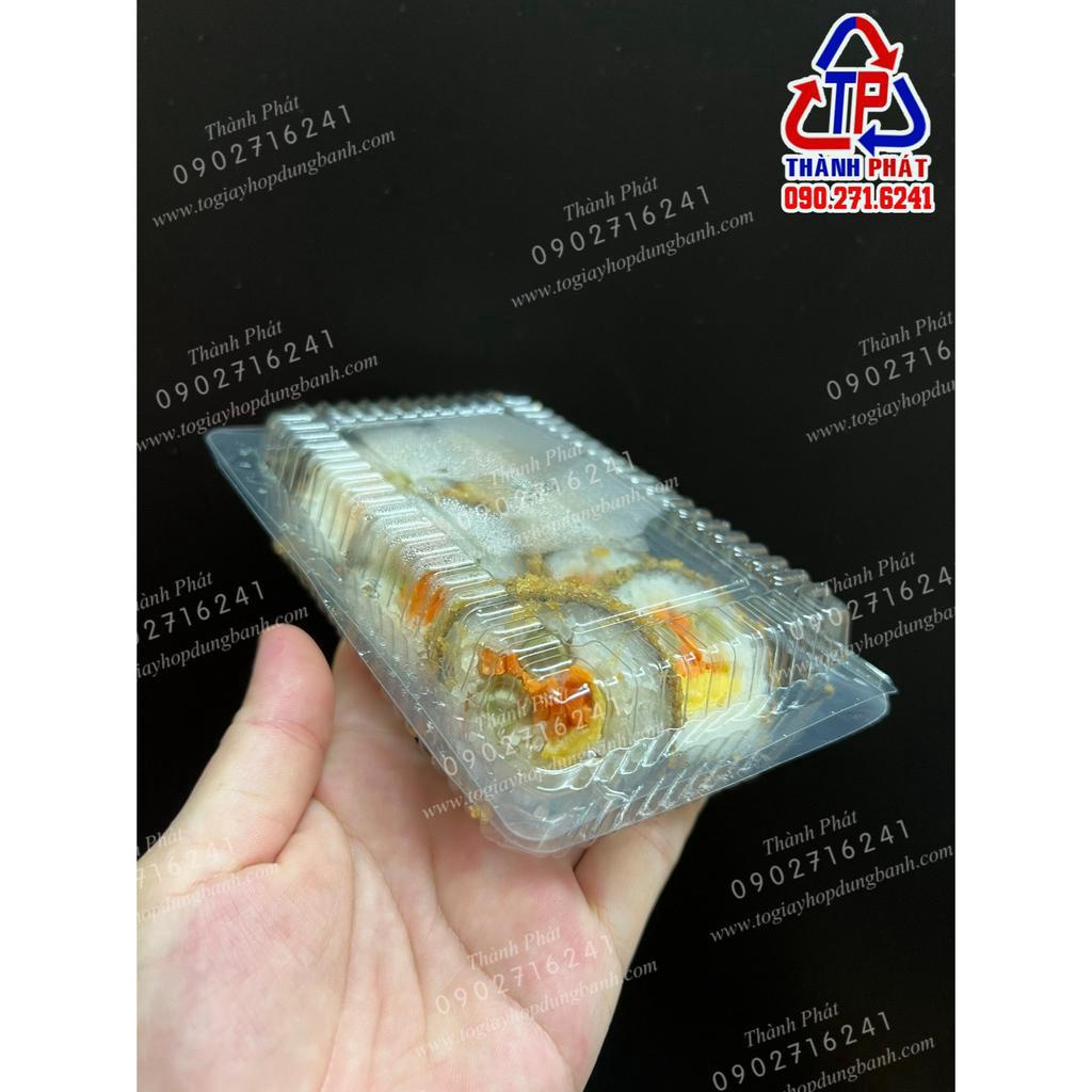 100 Hộp H30 đựng 6 viên cơm cuộn- kim bắp - sushi - bánh ngọt